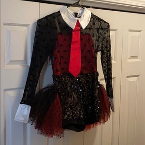 Black/Red Jazz Dance Costume w/ Hat